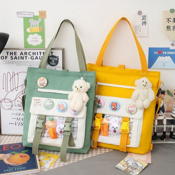 Tutorial bag primary and secondary school students tutorial class handbag boys and girls canvas shoulder crossbody art schoolbag