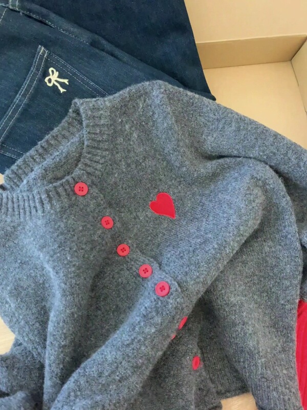 高级感超好看撞色针织开衫外套女秋季内搭上衣软糯独特灰色毛衣|undefined