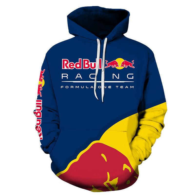 Cross-Border New 3D Printed Men's Hoodie Casual Sweatshirt Red Bull Racing Suit Export European and American Export Wholesale