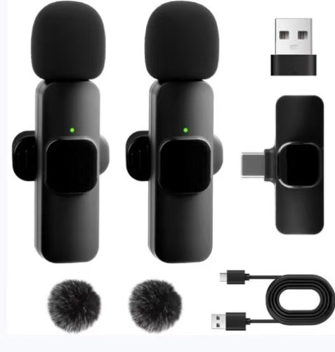 Nuevo clip de cuello inalámbrico al aire libre teléfono móvil computadora entrevista en vivo radio micrófono de reducción de ruido fabricante de fuente de micrófono