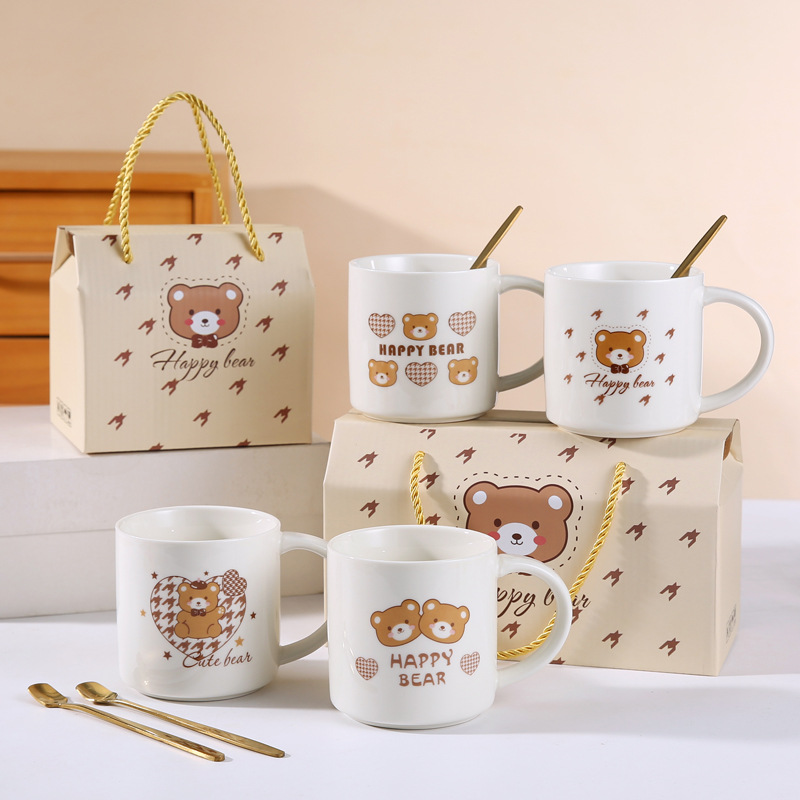 Taza de cerámica creativa taza de café de dibujos animados abre un pequeño evento de regalo publicitario taza de agua LOGO