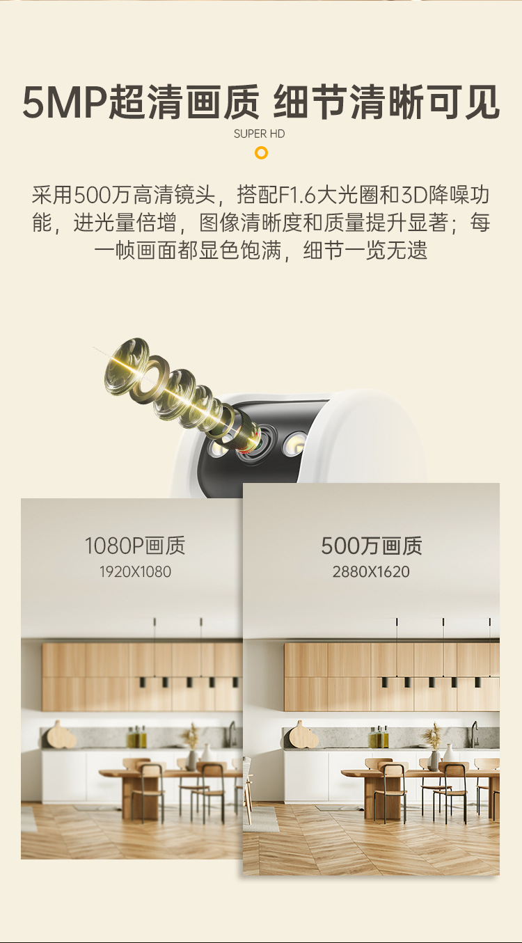 Zhou Shi wireless WiFi high-resolution smart indoor camera