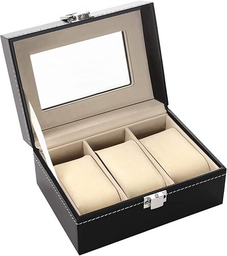 Supply high-end leather 3-position watch boxes, watch organizers, wristwatch display cases, watch covers, watch cabinets