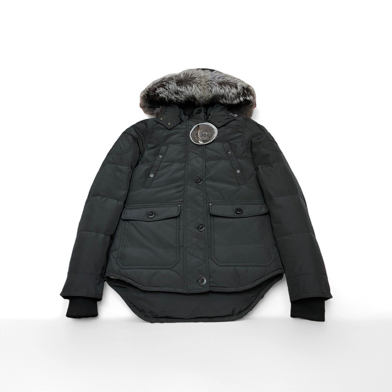 04 Canadian Mooselew Winter Scissor down Jacket Thickeneded Large Fur Collar Men and Women Couple Jacket Gold and Silver 04 Canadian Mooselew Winter Scissor down Jacket Thickeneded Large Fur Collar Men and Women Couple Jacket Gold and Silver