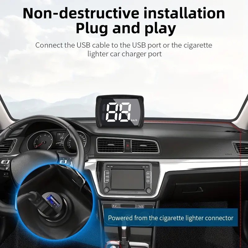Cross-Border Universal Car Hud Head-Up Display Beidou Satellite Speedometer Kmh/Mph Speed Display Speed Measuring Device