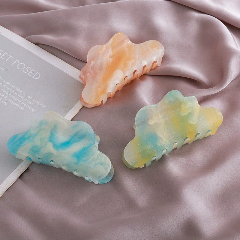 Big accessory, acrylic hairgrip, shark, ponytail, gradient, cloud