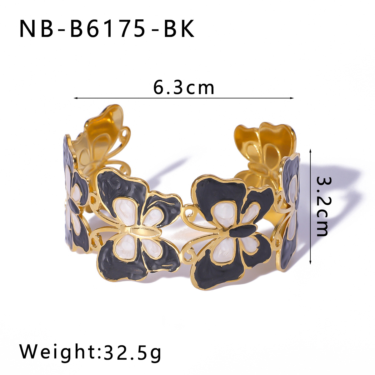 304 Stainless Steel Material Casual Elegant Lady Flower Butterfly 304 Stainless Steel Bangle In Bulk