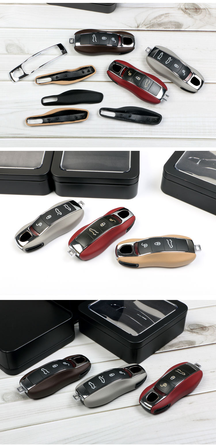 Suitable for Porsche Leather Key Case New Cayenne Cayenne Palamela Panamera911Taycan