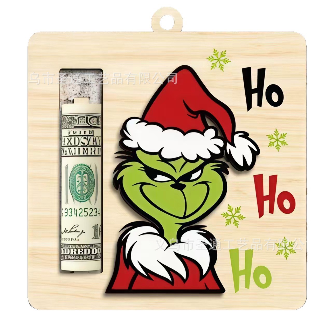 Navidad Cartoon Money Holder Ornament Navidad Green su cartera