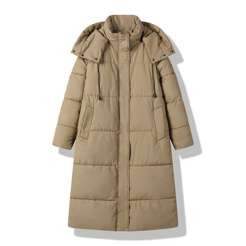 Chaqueta de algodón de pluma larga para mujeres 2025 invierno nueva chaqueta de algodón explosivo sobre la rodilla gruesa chaqueta de algodón negro de tamaño grande image 5