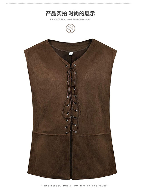 2025 Amazon Medieval Renaissance Pirate Gothic Steampunk Vest Men's Lace-Up Vest