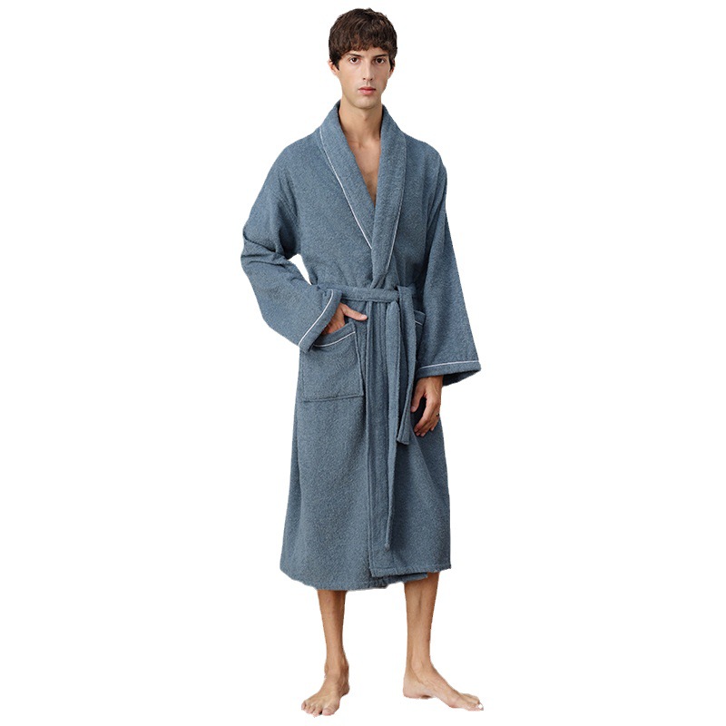 수건 소재 목욕 가운 호텔 커플 여성 잠옷 흡수성 목욕 가운 잠옷 긴 국경 아마존 머리카락