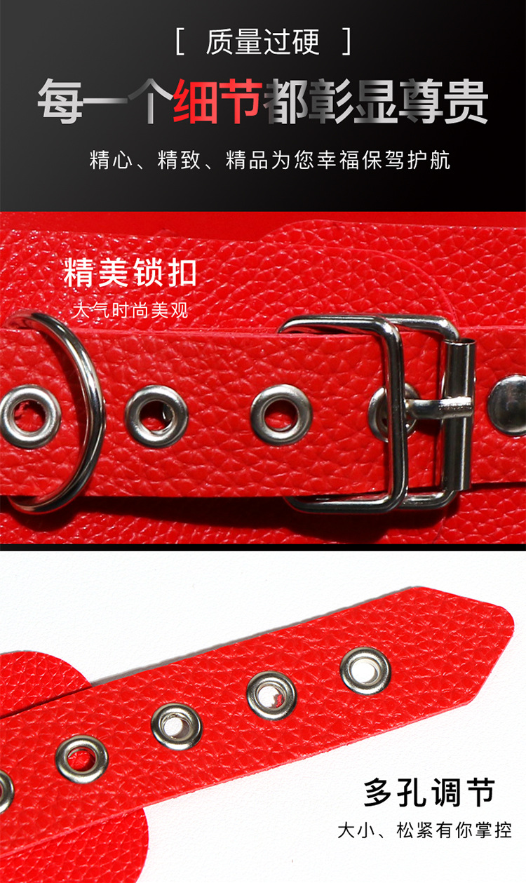 SM Flight Attendant Ten-Piece Leather Bondage Set, Black, Adult Couples Accessory Kit — detail image 23