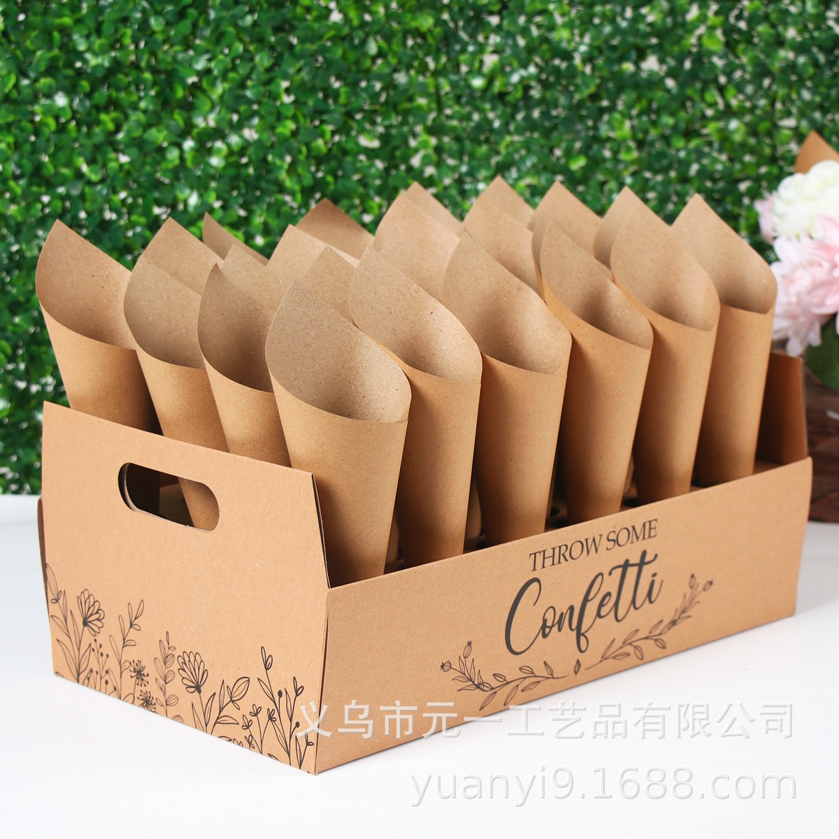 30 agujeros 20 agujeros confetti bandeja de bodas cónica caja de soporte cónico bandeja de bodas