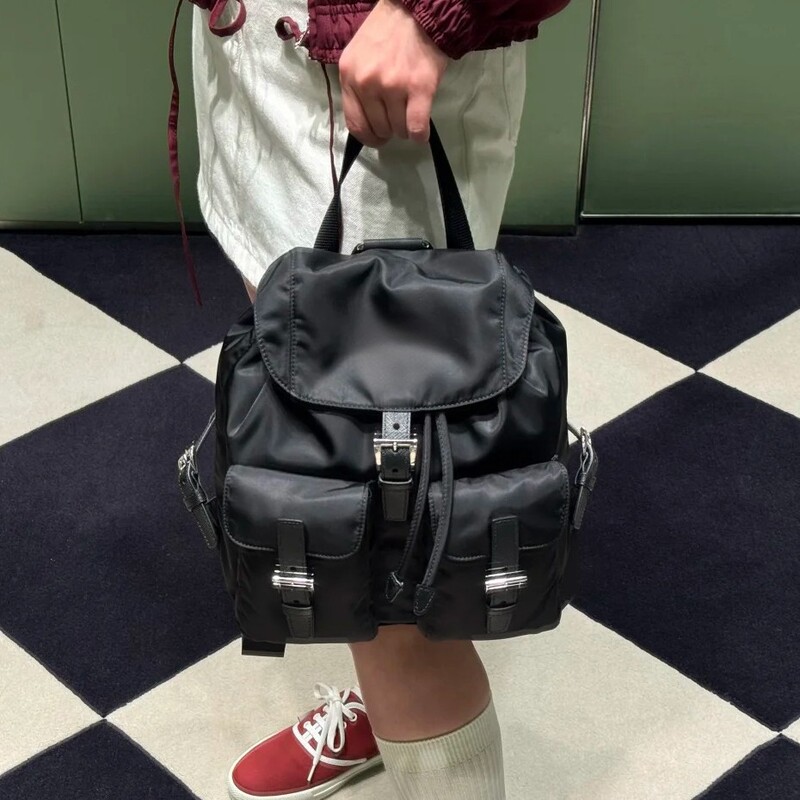 P Brand Recycled Nylon Parachute Backpack Large Capacity Travel Backpack Women's Drawstring Bag Commuter Shoulder Bag P Brand Recycled Nylon Parachute Backpack Large Capacity Travel Backpack Women's Drawstring Bag Commuter Shoulder Bag
