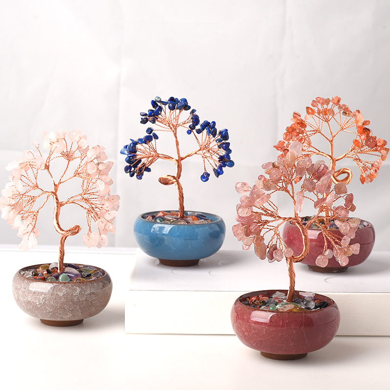 191g Weight Ornaments Home Textiles & Decor Type Luxurious Life Tree Crystal Amethyst Ornaments Artificial Decorations