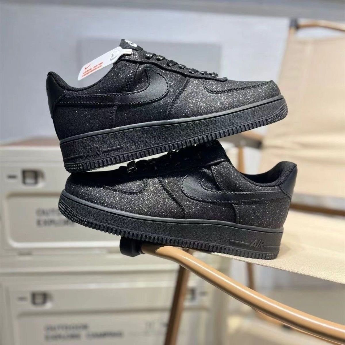 Air Force Pure White Air Force One Metallic Liquid Venom Campus Unisex Sports Low-Top Sneakers Couple's Casual Sneakers