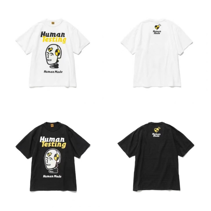スポット日本製ヒューマンサマーヘビーウェイトバンブーコットン半袖Tシャツルーズカジュアルラウンドネックプリント|undefined