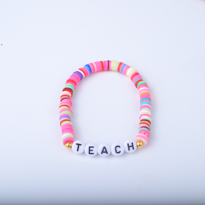 25g Weight Bracelets Classification soft clay Chain Material 1 Set Quantity Holiday, Daily Occasion soft clay Material Letter Pattern Unisex Gender Sweet Style Sweet Letter Soft Clay Wholesale Bracelets 17