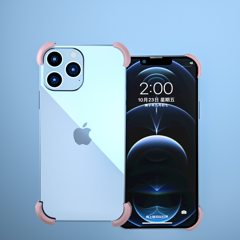 Aplicable a Apple 13 caso de teléfono 12 ProMax marco protector de ángulo mini silicona todo incluido lente protector de lucha libre