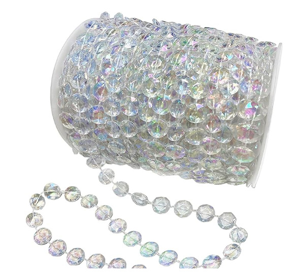 Acrílico de plástico transparente cristal cuentas árbol de navidad decoración para el hogar boda tabla de techo flores artesanías cortina colgante