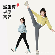 2025秋季新款女童鲨鱼裤洋气中大童舞蹈打底裤儿童弹力运动瑜伽裤