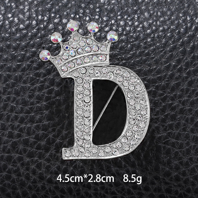 Simple Style Letter Crown Zinc Alloy Inlay Rhinestones Unisex Brooches display picture 4