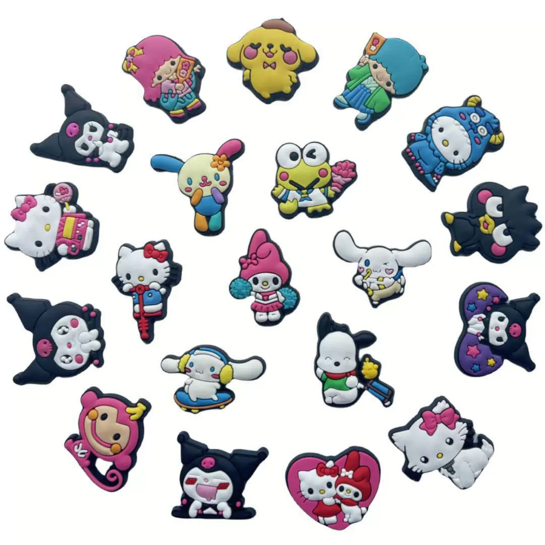 Пещерные туфли цветочные аксессуары мультяшные застежки для обуви мультфильм Slrio Kttcat diy мягкий клей съемные аксессуары для садовой обуви