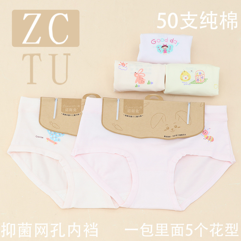 Lucky Rabbit Children's Underwear for Girls, 95% Cotton, Toddler Girl Cartoon Briefs, Direct from Manufacturer