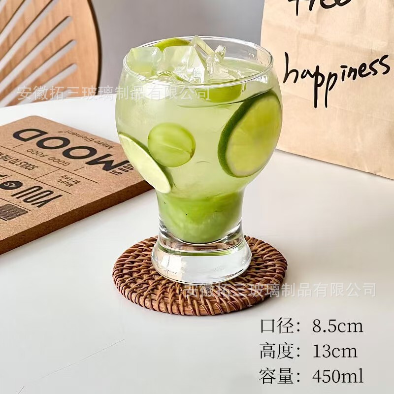 高颜值网红玻璃杯牛奶杯子女可爱小熊果汁冷饮喝水杯家用啤酒杯|undefined