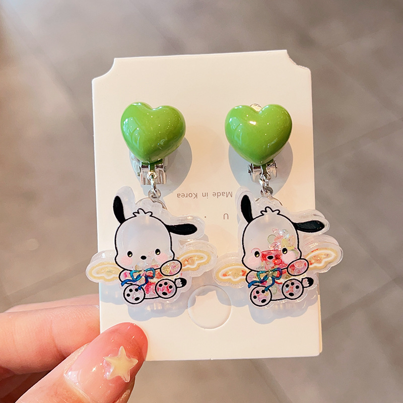 Clip de oídos de dibujos animados para niños 2024 nueva niña dulce sin agujeros de orejas orejas orejas joyerías orejas super lindas