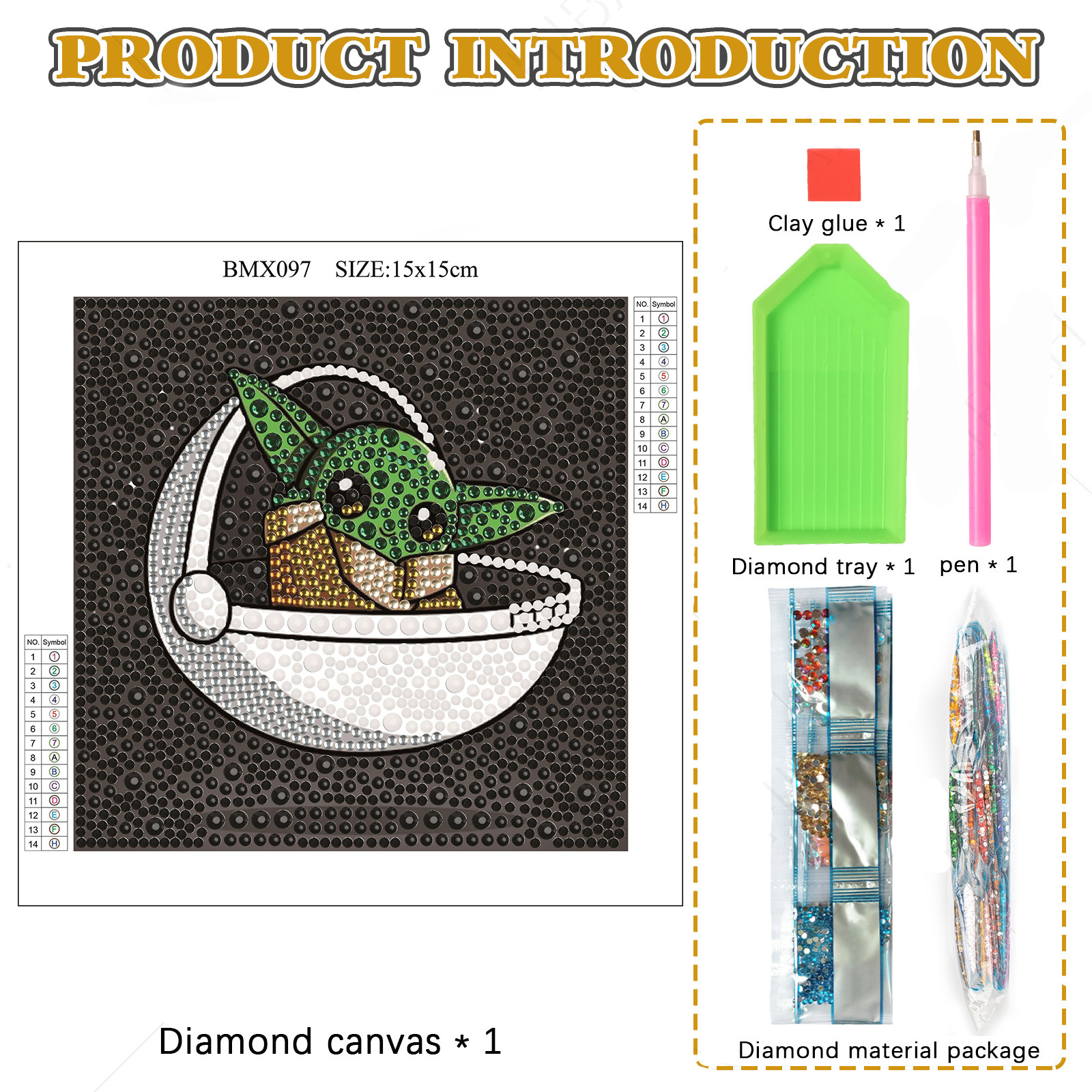 Taller artesanal pintura de diamantes marca DIY tamaño de diamantes Star Wars regalo para niños Yoda bebé lleno de diamantes brillante pintura de diamantes