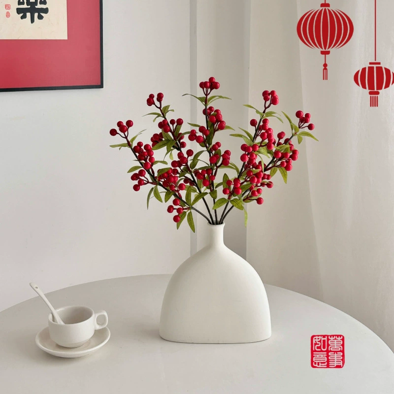 Фрукты удачи, ягоды холли, красные фрукты, украшение из искусственных цветов, гостиная, Новый год, новоселье, украшение удачи, реквизит для фотографий