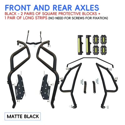 rear rack, silver protective bars, Motorcycle bumper - blackenhanced-front-bumper-rear-bumper-black-protective-block