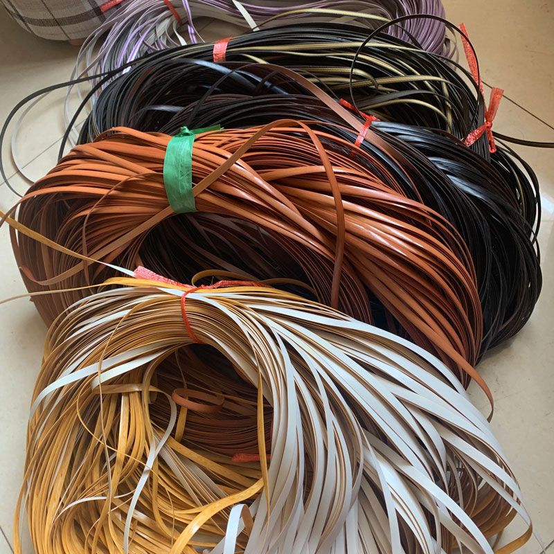 PE caña material de reparación de silla de caña plástico tejido a mano cuerda DIY canasta pequeña canasta taburete redonda plana