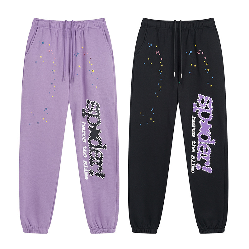 Internet celebrity same style Los Angeles street fashion brand singer 555555 letters foam printed loose men's and women's trousers sweatpants Internet celebrity same style Los Angeles street fashion brand singer 555555 letters foam printed loose men's and women's trousers sweatpants