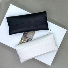 軟包眼鏡盒新款皮質眼鏡盒手工時尚眼鏡盒新款環扣太陽眼鏡盒墨鏡