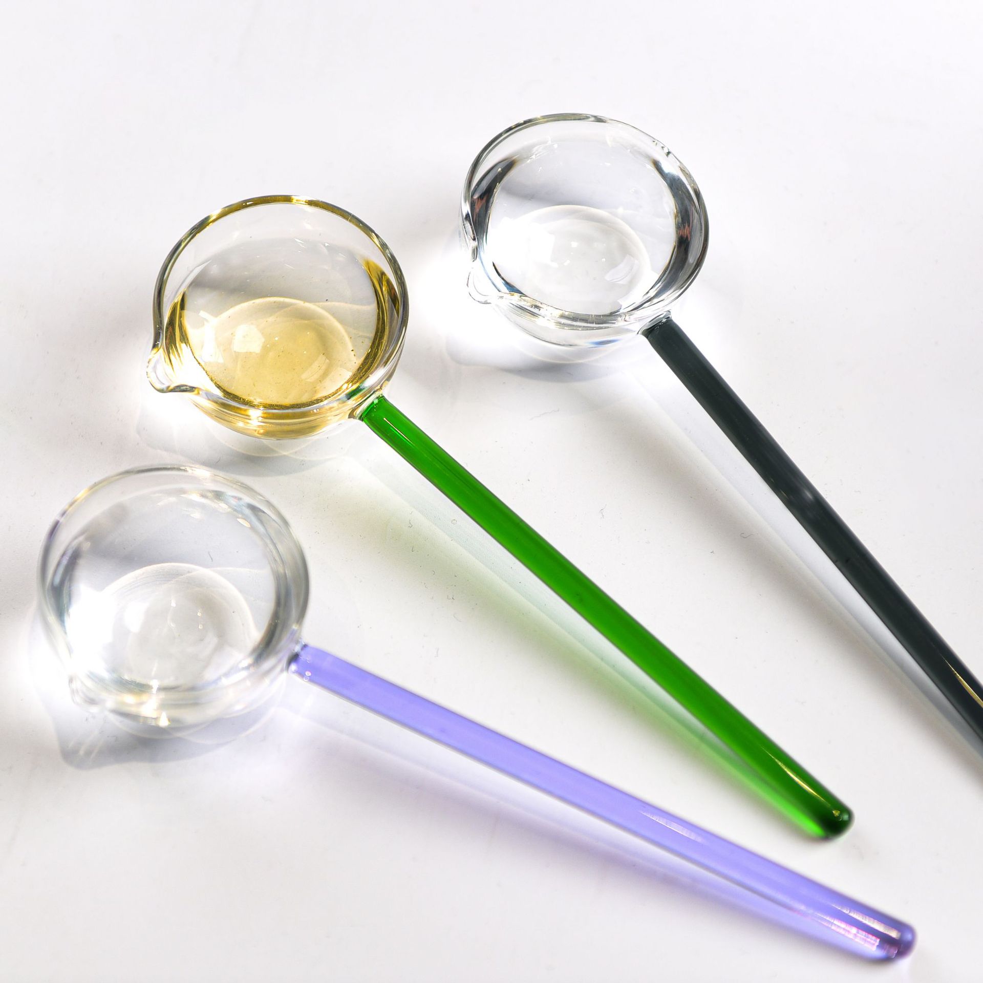 Creativo de leche postre cuchara de vidrio color transparente resistente a altas temperaturas cuchara de sopa cuchara de mezcla de café cuchara redonda cuchara
