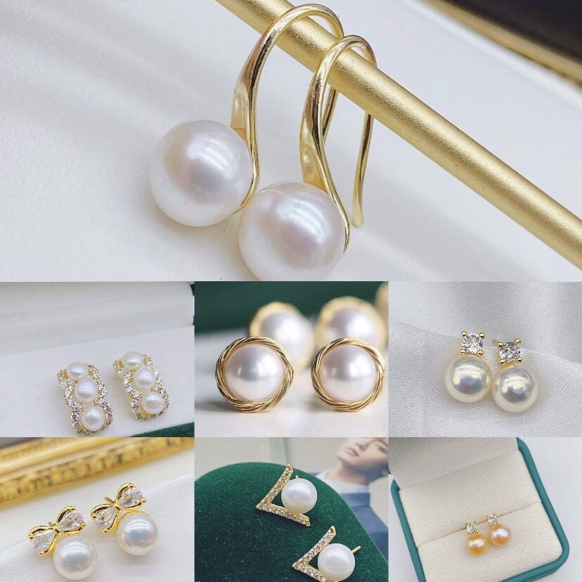 2025 новые натуральные пресноводные жемчужные серьги с позолоченными дикие модные серьги S925 серебряные иглы серьги оптом