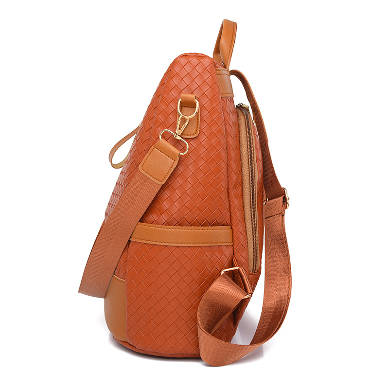 Mochila antirrobo casual de moda transfronteriza nuevo bolso de hombro tejido mochila de viaje de viaje de gran capacidad