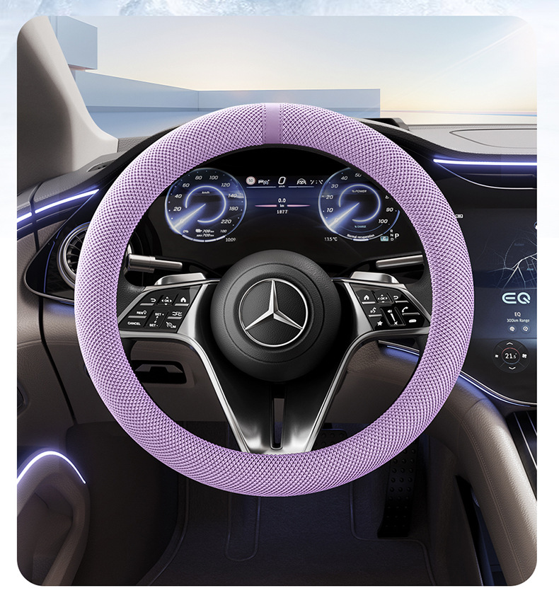 2026 New Amazon Cross-Border Hot-Selling Summer Steering Wheel Cover Car Sweat-Absorbent Breathable Gel Handle Cover Goddess Style