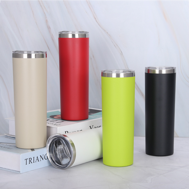 Vaso térmico de acero inoxidable 20oz, recto y de doble capa.