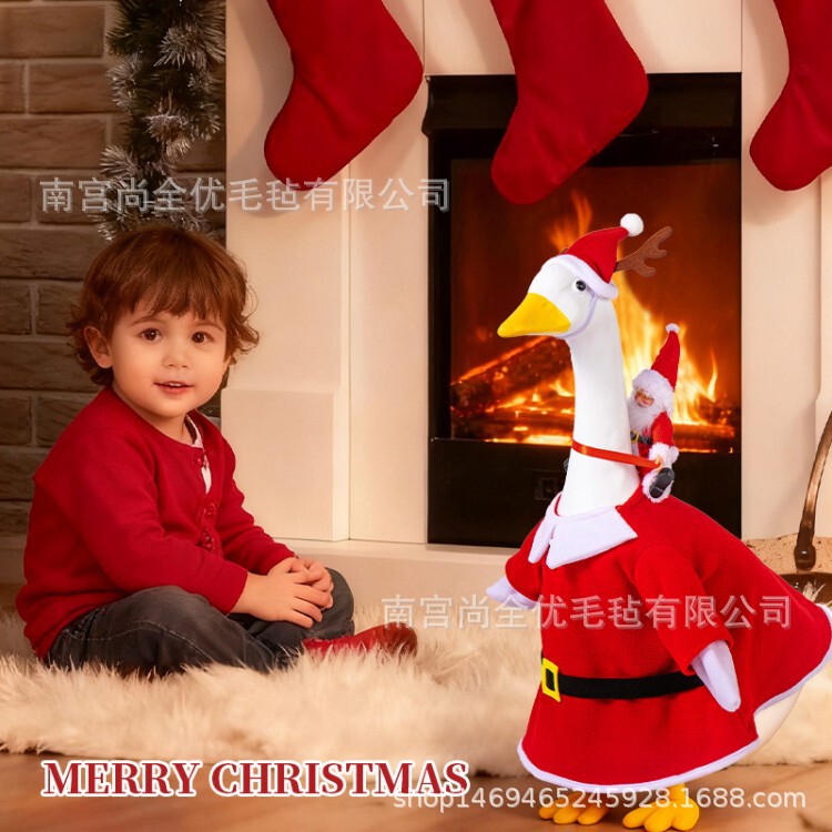 Amazon's New Product: Porch Goose Costume Santa Claus Riding a Goose Outfit Set 23inch Lawn Goose Christmas Holiday Outfit