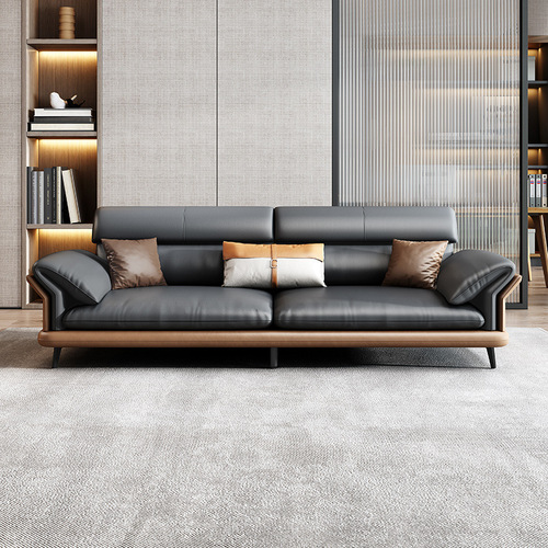 Office Sofa Genuine Leather Business Reception Hall Visitor Area Negotiation Simple Modern Light Luxury Coffee Table Set