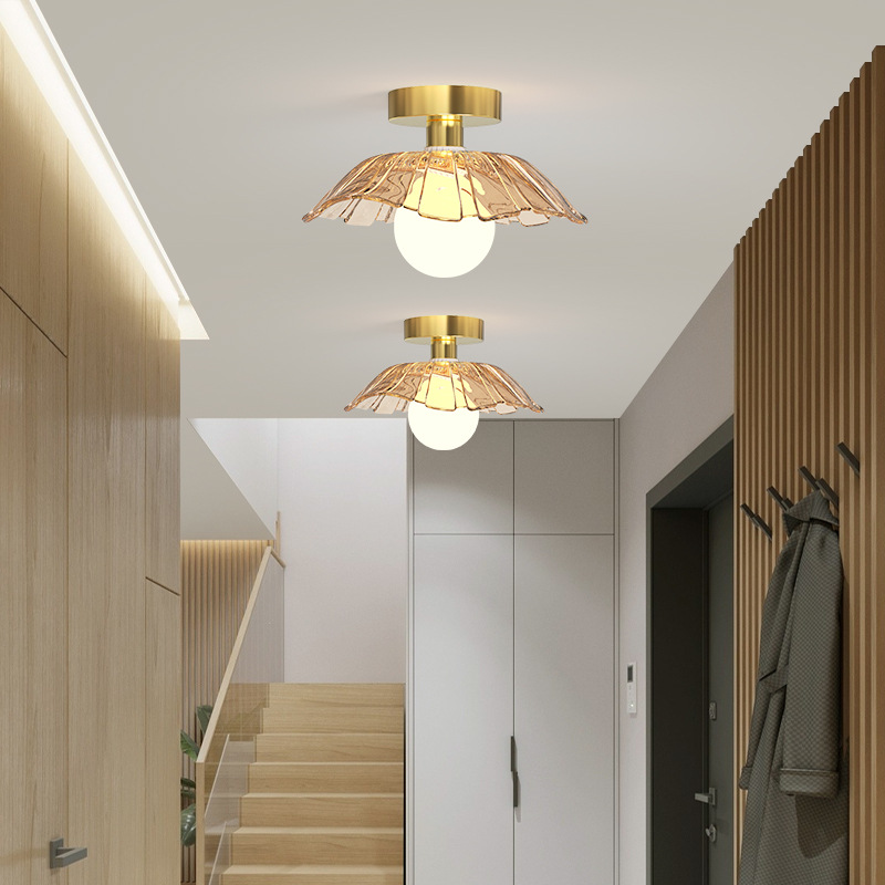 Modern and minimalistic glass creative ceiling light for living room