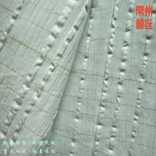 新品推荐 白色清爽金丝邹布春夏女款裙装衬衫几何提花色织面料