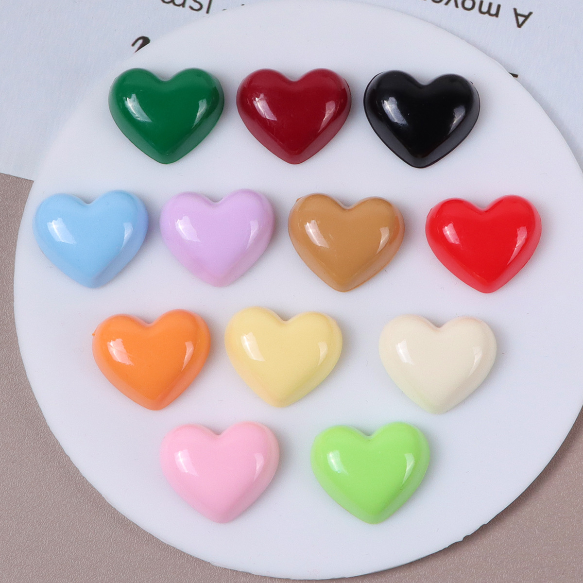 20mm Glossy Macaron Color Sweet Versatile Colorful Heart DIY Jewelry Hairpin Shoe Flower Accessories