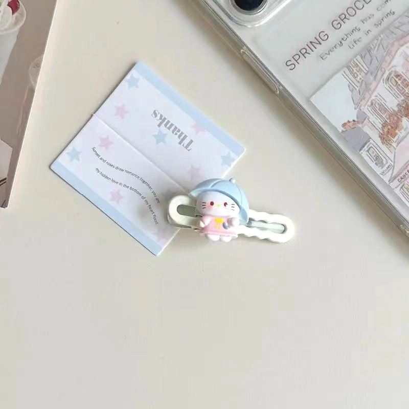 귀여운 고양이 캐릭터 집게핀 앞머리 옆머리 헤어핀
