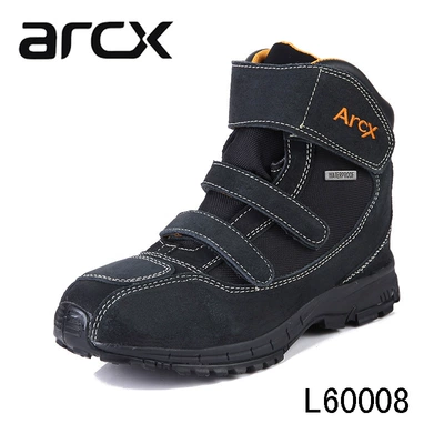 Yakushi/Arcx Off-Road Shoes Mid-Top Scooter Suede Leather Shoes Motorcycle Waterproof Motorcycle L60008 (Motorcycle Safety Supplies) - black-39