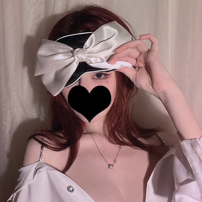 Soft Bow Blindfold Eye Mask for Women, Comfortable Sun-Shading Sleep Mask, Dark Green — detail image 4